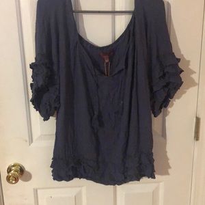 Denim blue blouse